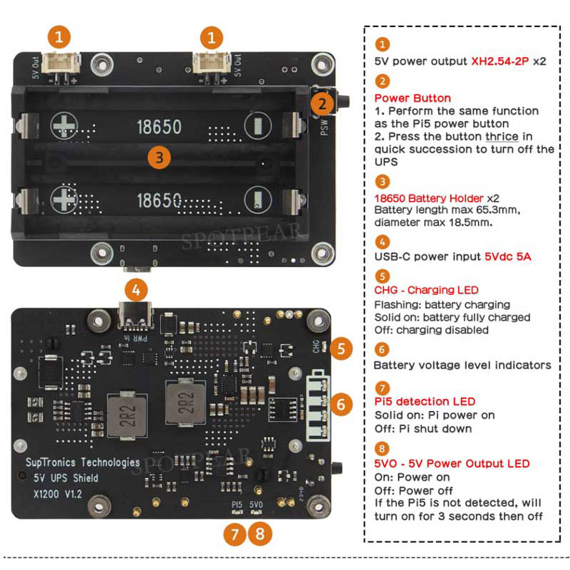 Raspberry Pi 5 UPS-Erweiterung – Raspberry Pi Uninterrupted Power Supply Ups 18650 Bewertung und Preis