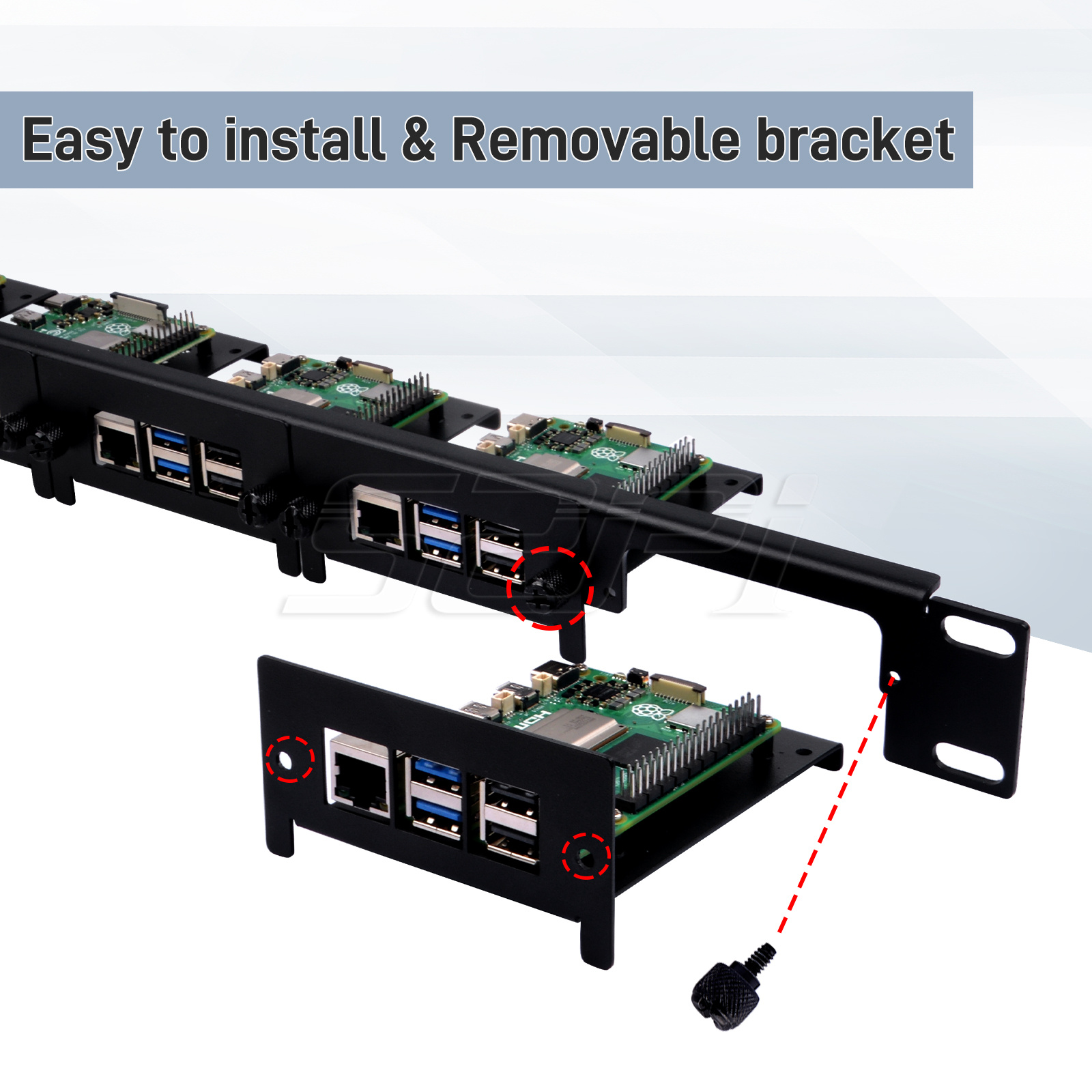 52Pi abnehmbare 1U-Rack-Halter – Raspberry Pi Rackmount 1U 19 Inch Bewertung und Preis